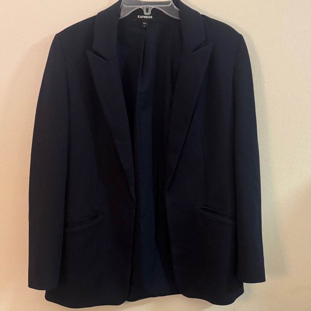 Express Women’s Dark Navy Single-Breasted Blazer